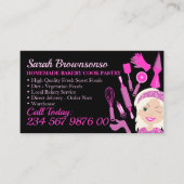 Zwarte Cartoon Vrouw Blonde Haarbakkerijkdarm Visitekaartje (Voorkant)