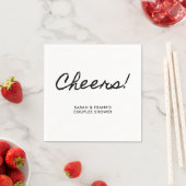 Zwarte Casual Calligraphy Cheers Servet (Insitu)
