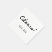 Zwarte Casual Calligraphy Cheers Servet (Hoek)