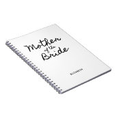 Zwarte Casual Calligraphy Moeder van de Bruid Notitieboek (Rechterzijde)