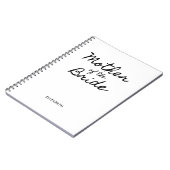 Zwarte Casual Calligraphy Moeder van de Bruid Notitieboek (Linkerzijde)