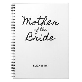 Zwarte Casual Calligraphy Moeder van de Bruid Notitieboek