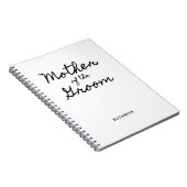 Zwarte Casual Calligraphy Moeder van de Bruidegom Notitieboek (Rechterzijde)