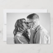 Zwarte Casual Script Foto Save The Date (Achterkant)