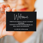 Zwarte Casual scriptweduwschap Welkomstcadeaus voo Plaatskaartje