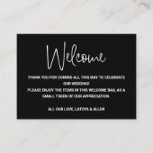 Zwarte Casual scriptweduwschap Welkomstcadeaus voo Plaatskaartje (Voorkant)