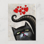 ZWARTE CAT ART LOVE BRIEFKAARTEN (Voorkant)