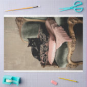 Zwarte Cat Barok  Stoel Roze & Groen Tissuepapier (Craft)