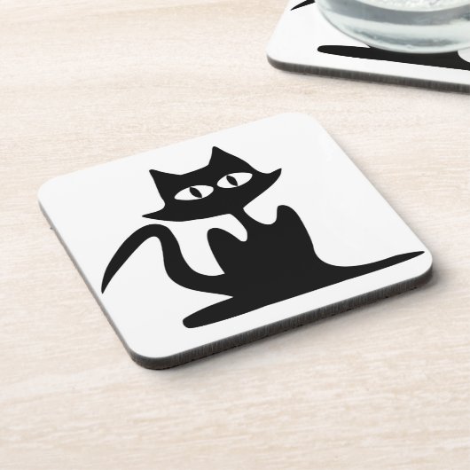 ZWARTE CAT BIER ONDERZETTER (Linkerzijde)