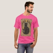 Zwarte Cat Boho Tarot Kaart Halve Maan Fasen Ast T-shirt (Voorkant volledig)