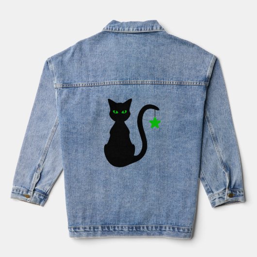 Zwarte Cat denim jas Denim Jacket (Achterkant)