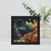 ZWARTE CAT- EN BUTTERFLES-HALLOEEN AANGEPASTE KAAR KAART (Staand voorkant)