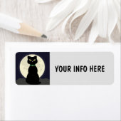ZWARTE CAT- EN MOON ART-LABELS VOOR TERUGKEER ADRE ETIKET (Insitu)