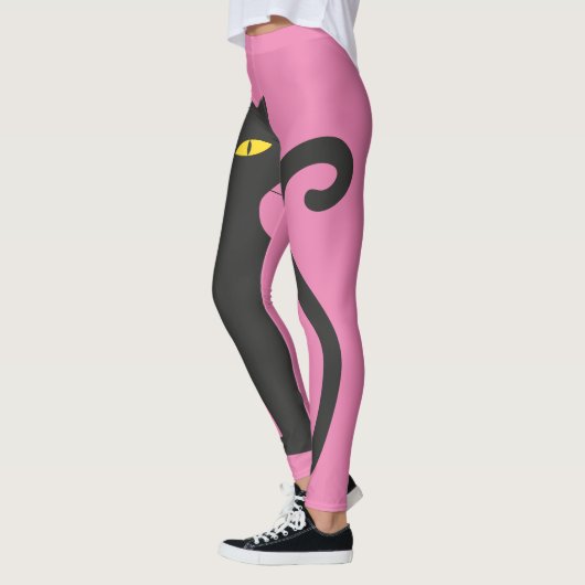 ZWARTE CAT- EN PINK-JONGE PANTEN LEGGINGS (Links)