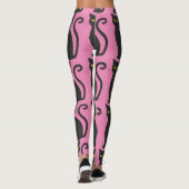 ZWARTE CAT- EN PINK-JONGE PANTEN LEGGINGS (Achterkant)