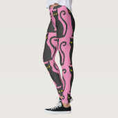 ZWARTE CAT- EN PINK-JONGE PANTEN LEGGINGS (Links)