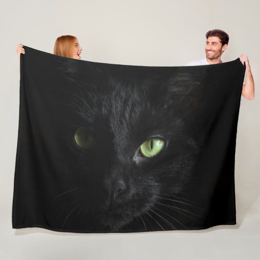 ZWARTE CAT FLEECE DEKEN (In situ)