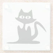 ZWARTE CAT GLAZEN ONDERZETTER (Achterkant)