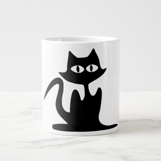 ZWARTE CAT GROTE KOFFIEKOP (Voorkant)