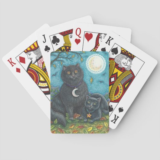 ZWARTE CAT-HALLOWEEN FOLK ART PLAYCARDS POKERKAARTEN (Achterkant)