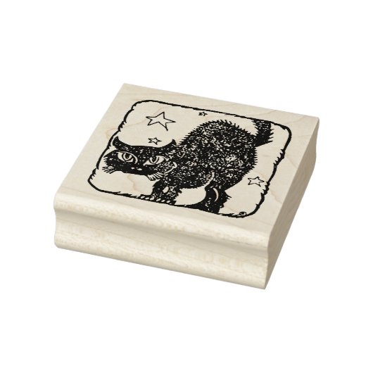  ZWARTE CAT-houtwamp Rubberstempel (Stempel)