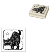  ZWARTE CAT-houtwamp Rubberstempel (Gestempeld)