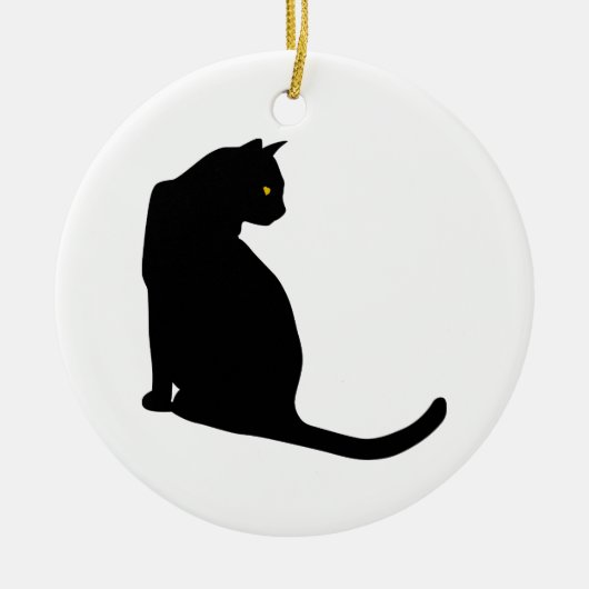 ZWARTE CAT KERAMISCH ORNAMENT (Voorkant)