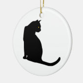 ZWARTE CAT KERAMISCH ORNAMENT (Links)