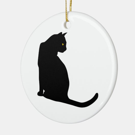 ZWARTE CAT KERAMISCH ORNAMENT (Links)