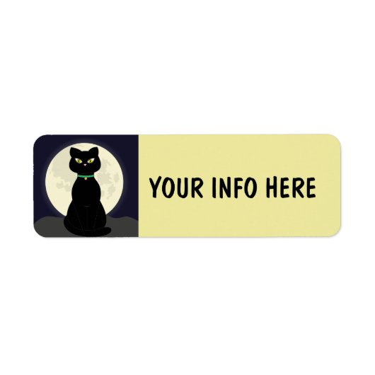 ZWARTE CAT-LABELS VOOR TERUGKEER ADRES ETIKET (Voorkant)