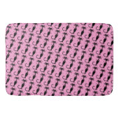 Zwarte Cat MCM roze Bath Mat. Badmat (Voorkant)
