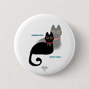 Zwarte Cat Meme Pin Button