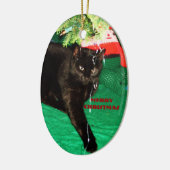 ZWARTE CAT, MERRY CHRISTMAS-versiering Keramisch Ornament (Links)