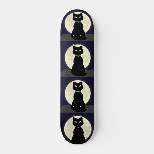 ZWARTE CAT-MOONLIGHT-SKATEBOARDEN PERSOONLIJK SKATEBOARD (Voorkant)