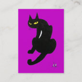ZWARTE CAT, Paars Violet Pearl Paper Visitekaartje (Achterkant)