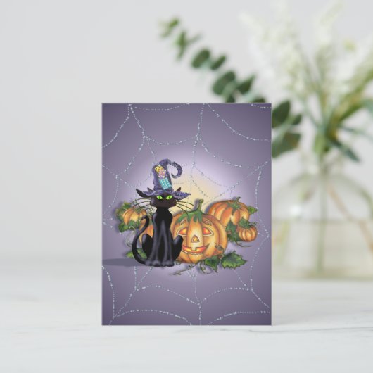 ZWARTE CAT, PET EN JACK, VAN SHARON SHARPE BRIEFKAART (Staand voorkant)