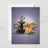 ZWARTE CAT, PET EN JACK, VAN SHARON SHARPE BRIEFKAART (Voorkant / Achterkant)