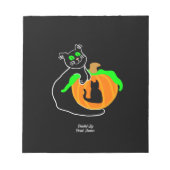 Zwarte Cat pompoen Notitieblok (14 cm x 15,2 cm) (Voorkant)