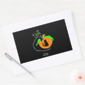 Zwarte Cat pompoen rechthoek Sticker (Envelop)