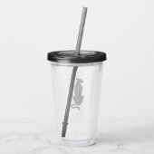 Zwarte Cat Silhouette acryltumbler Acryl Drinkbeker (Achterkant)