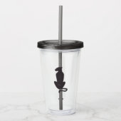 Zwarte Cat Silhouette acryltumbler Acryl Drinkbeker (Voorkant)