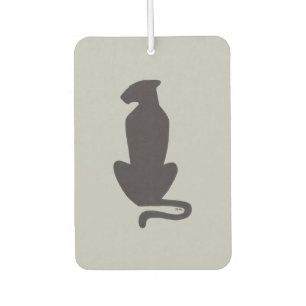 Zwarte Cat Silhouette grijze auto luchtverfrisser