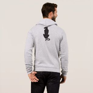 Zwarte Cat Silhouette mannen grijs Bella zip hoodi Hoodie