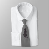 Zwarte Cat Silhouette necktie Stropdas (Gebonden)