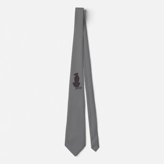 Zwarte Cat Silhouette necktie Stropdas (Voorkant)