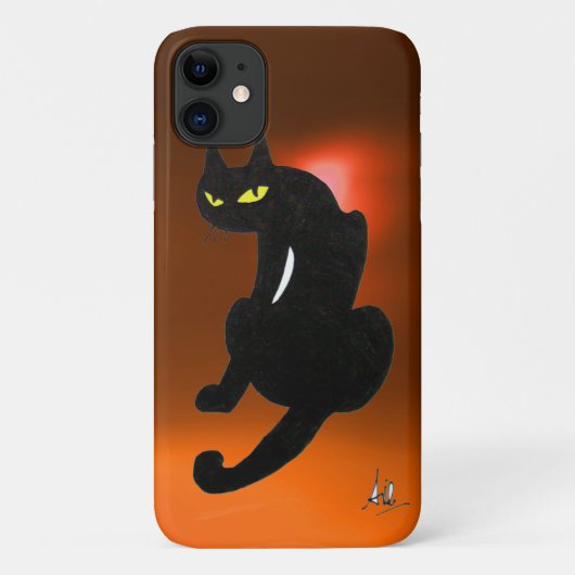 ZWARTE CAT-sinaasappel Case-Mate iPhone Case (Achterkant)