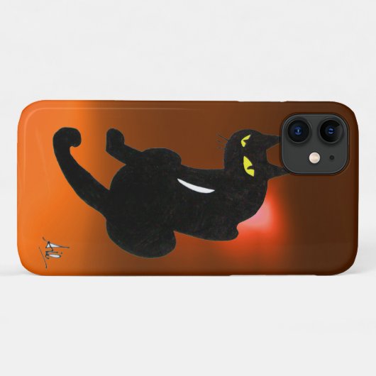 ZWARTE CAT-sinaasappel Case-Mate iPhone Case (Achterkant (horizontaal))