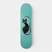 ZWARTE CAT-SKATEBOARD-DECK PERSOONLIJK SKATEBOARD (Voorkant)