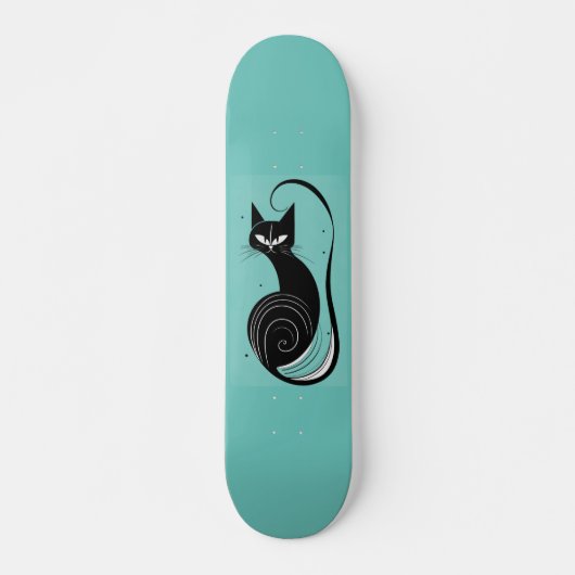 ZWARTE CAT-SKATEBOARD-DECK PERSOONLIJK SKATEBOARD (Voorkant)
