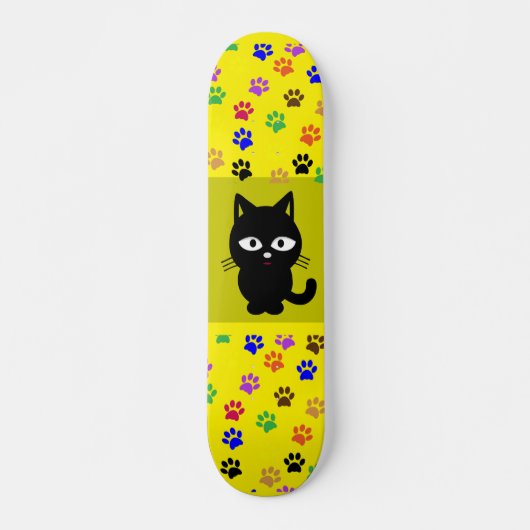 ZWARTE CAT-SKATEBOARD-DECK PERSOONLIJK SKATEBOARD (Voorkant)